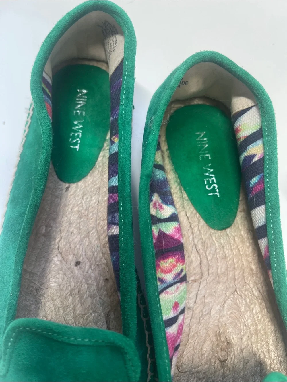 New Nine West Green Suede Espadrille Flats - Women's Slip-On Shoes